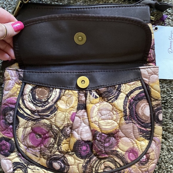 Donna Sharp Expression Chloe Bag Crossbody Purse Browns Purple NWT - Picture 2 of 7